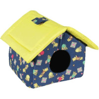 Зооник дом для кошки с крышей ситец 38х37х31 см