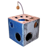 ЗООМАРК Домик "Кубик с лапкой"+игрушка для кошек (мех) 40*40*40 см 