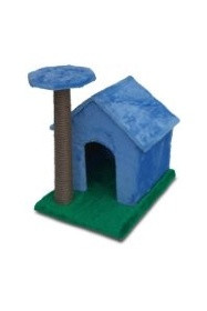 ЗООМАРК Домик- когтеточка "изба" для кошек (мех) 35*45*50 см 