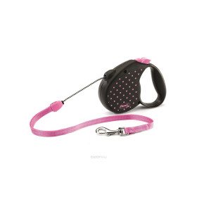 FLEXI Рулетка Color M (до 20 кг) трос 5 м розовая