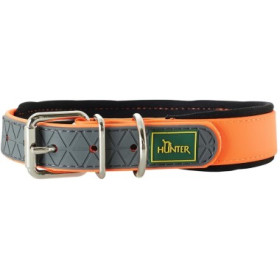 Hunter ошейник для собак Convenience Comfort биотановый мягкая горловина, оранжевый неон