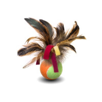 Cat Toys Мячик с куриными перьями 6 см 