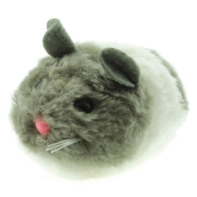 DEZZIE ВиброИгрушка для кошек мышь "Актив" №3, 8см, цвет серо-белый