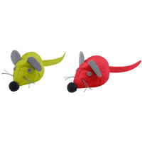 Hunter игрушка для кошек "Мышки" текстиль красная, зеленая