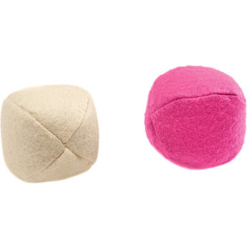 Hunter игрушка для кошек "Мячики" текстиль кремовая, розовая