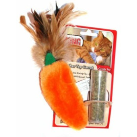 Kong игрушка для кошек "Морковь" плюш с тубом кошачьей мяты