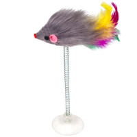 Triol Игрушка для кошек "Мышь на присоске" 60*185мм