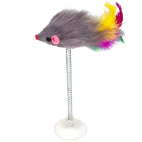 Triol Игрушка для кошек "Мышь на присоске" 60*185мм