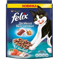 Феликс сухой корм для кошек Двойной вкус c рыбой