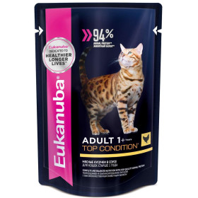 Eukanuba Cat пауч корм для кошек курица в соусе 85 гр.