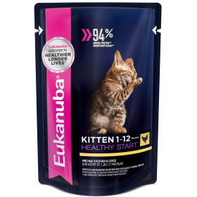 Eukanuba Cat пауч корм для котят курица в соусе 85 гр.