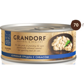 Grandorf Консервы для кошек Куриная грудка с сибасом 70гр. Грандорф