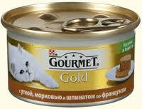 Гурмет Gold для кошек утка морковь шпинат 