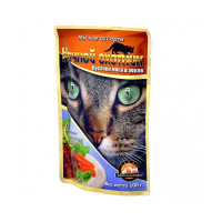 Ночной охотник пауч кусочки мяса в желе мясное ассорти для кошек 100 гр.