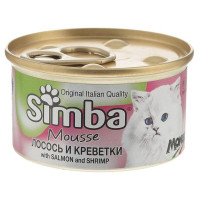 SIMBA Cat Mousse мусс для кошек лосось и креветки 85гр.
