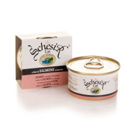Schesir консервы для кошек  лосось в собственном соку 85гр.