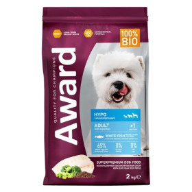 Award Dog Hypo для взрослых собак всех пород с белой рыбой с добавлением брокколи, сельдерея и семян льна