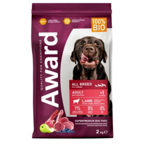 Award Dog корм для взрослых собак всех пород с ягненком и индейкой с добавлением яблока и черники