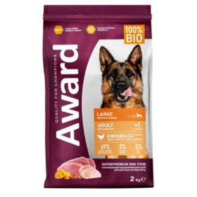 Award Dog корм для взрослых собак крупных пород с курицей и индейкой с добавлением тыквы и шиповника