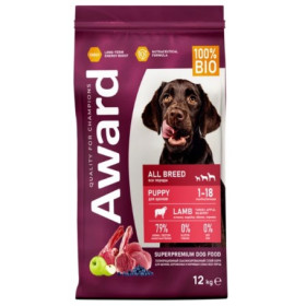 Award Dog для всех щенков от 1 месяца с ягненком индейкой яблоком и черникой