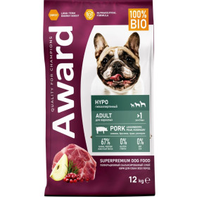 Award Dog Hypo Adult для взрослых собак всех пород со свининой с добавлением брусники, груши и розмарина