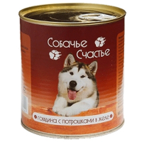 Собачье счастье говядина с потрошками в желе