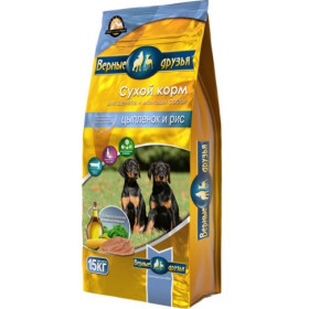 Верные друзья корм для щенков всех пород курица