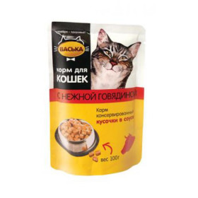 Васька пауч в соусе кусочки Нежная говядина 85 гр