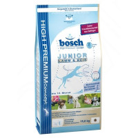 Бош Юниор корм для щенков всех пород с чувствительным пищеварением и кожей ягнёнок с рисом 
