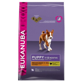 EUKANUBA Dog для щенков средних пород о 12 мес. курица