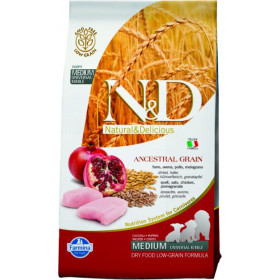 Farmina N&D Dog LG Chicken & Pomegranate Puppy Starter корм для щенков, беременных и кормящих собак, курица гранат низкозерновой