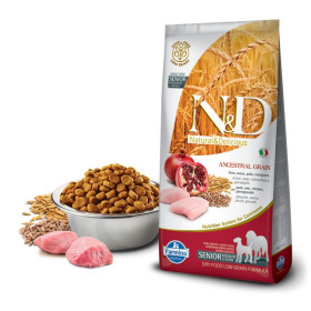 Farmina N&D Dog LG Chicken & Pomegranate Senior Medium & Maxi корм для взрослых собак средних и крупных пород старше 7 лет. Курица гранат