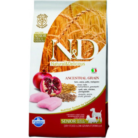 Farmina N&D Dog LG Chicken & Pomegranate Senior Mini низкозерновой корм для взрослых собак мелких пород старше 7 лет, курица гранат