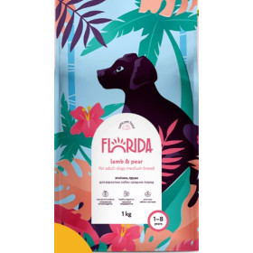 Florida Dog Adult сухой корм для взрослых собак средних пород ягненок груша