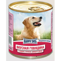 Happy Dog Nature Line консервы для собак Вкусная говядина с сердцем, печенью, рубцом и рисом