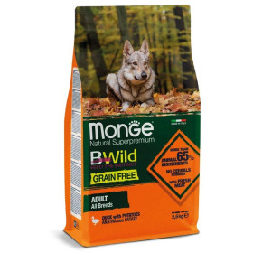 Monge BWild Dog GRAIN FREE беззерновой корм для собак всех пород утка с картофелем