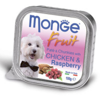 MONGE DOG FRUIT консервы для собак курица с малиной 100 гр.