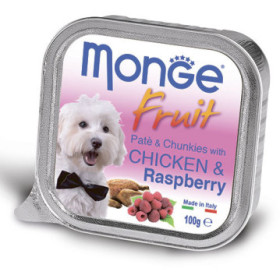 MONGE DOG FRUIT консервы для собак курица с малиной 100 гр.