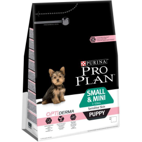 Проплан Dog OPTIDERMA корм для щенков мелких пород чувствительная кожа лосось