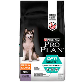 Проплан Dog OPTIDIGEST Grain Free корм для собак средних пород индейка беззерновой