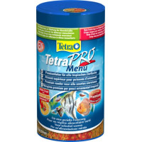 TetraPro Menu корм для всех видов рыб 4 вида мелких хлопьев 250 мл.