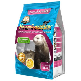 Ночной охотник сухой корм для хорьков курица, рыба 400 гр.