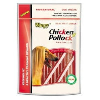 Wanpy Dog лакомство для собак курица с сайдой в форме сэндвича 100 г
