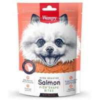 Wanpy Dog лакомые кусочки из нежного лосося в форме рыбок 100 г