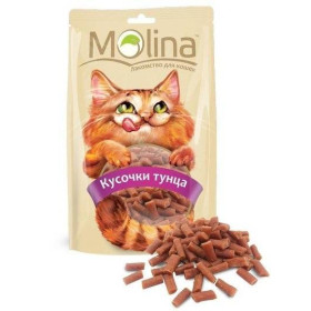 MOLINA Лакомство для кошек Кусочки тунца, 80гр