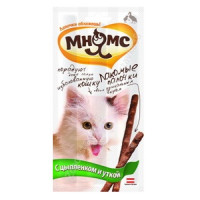 Pro Pet Мнямс лакомые палочки 13,5 см для кошек с цыпленком и уткой 10х5 г