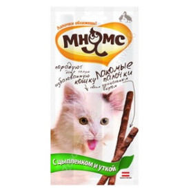 Pro Pet Мнямс лакомые палочки 13,5 см для кошек с цыпленком и уткой 10х5 г