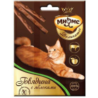 Мнямс Деликатес лакомые палочки 9 см для кошек с говядиной и яблоком 3шт.