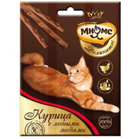 Мнямс Деликатес лакомые палочки 9 см для кошек с курицей и лесными ягодами 3х4г