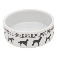 GLG Миска керамическая белая с черным принтом собачек 